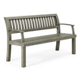 Gartenbank 150 x 65 x 85 cm aus Kunststoff Taupe mit Armlehnen