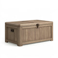 Aufbewahrungsbox 120 x 56 x 63 cm Kunststoff Taupe mit Deckel für Außenbereich