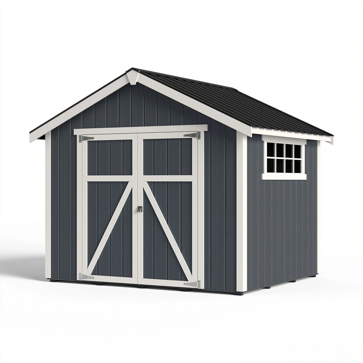 Gartenhaus 240 x 180 x 210 cm aus Metall in Anthrazit Weiß - Geräteschuppen mit Doppeltür