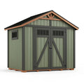 Gartenhaus 300 x 240 x 250 cm aus Holz Grün - Gerätehaus mit Doppeltür