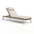 Sonnenliege 200 x 70 x 85 cm Aluminium Beige mit Seilbespannung verstellbar