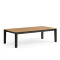 Gartentisch 180 x 90 x 75 cm Holz Metall Natur/Schwarz - rechteckiger Esstisch für den Außenbereich