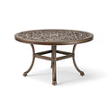 Runder Gartentisch 90 cm Metall Bronze - Ornamentierte Tischplatte klassischer Stil