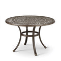 Gartentisch Ø 91 cm Metall Bronze - runder Terrassentisch mit ornamentierter Tischplatte
