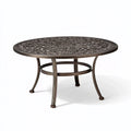 Runder Gartentisch Ø122 cm Metall Bronze mit ornamentierter Tischplatte