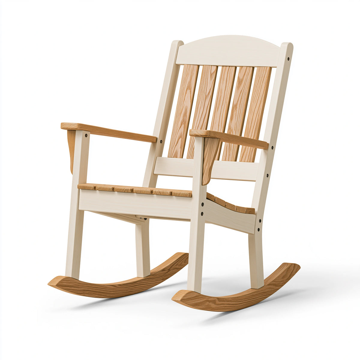 Kinder-Schaukelstuhl 60 x 45 x 85 cm aus Holz in Creme/Natur klassischer Stil
