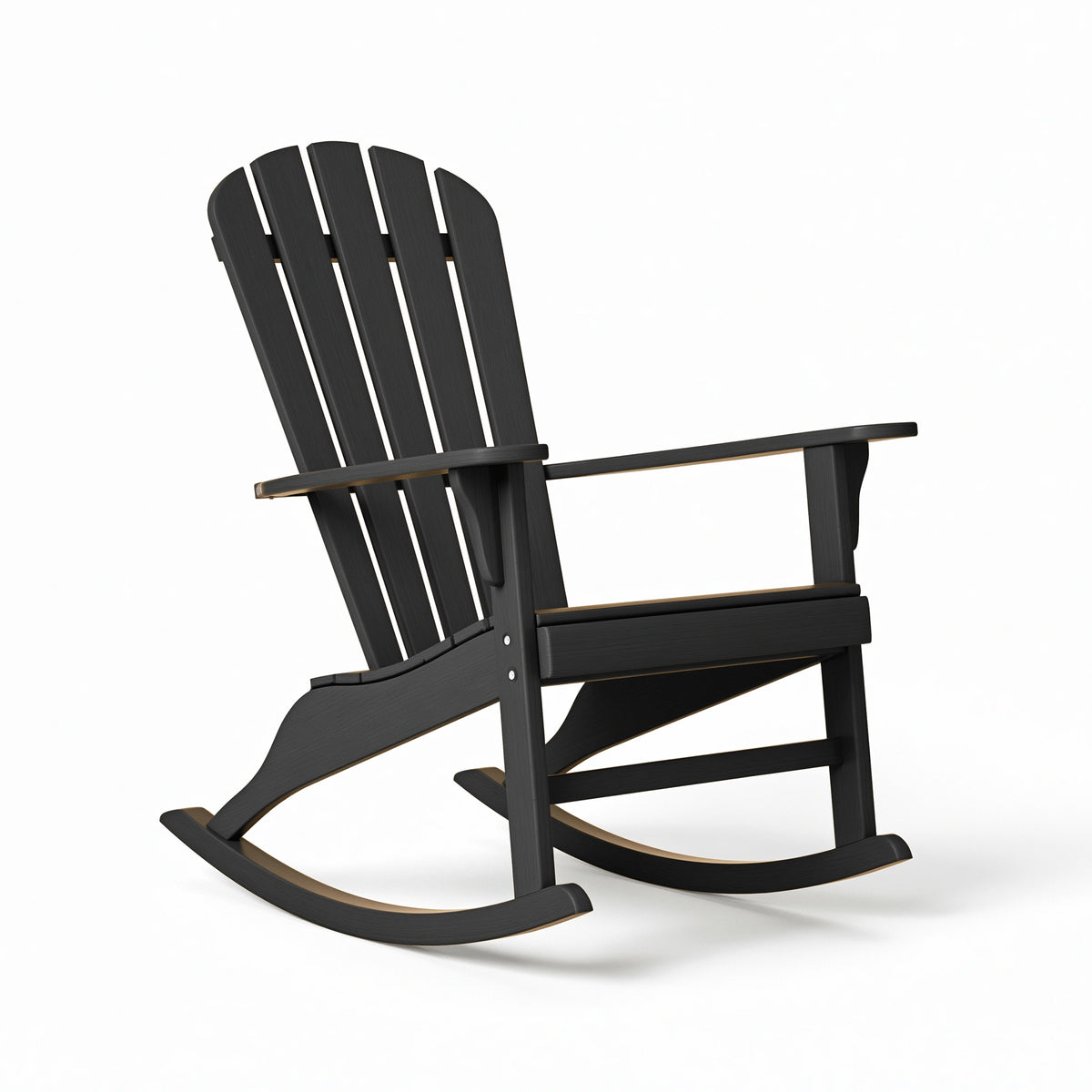 Schaukelstuhl 100 x 78 x 110 cm aus Holz Schwarz für Garten im Adirondack-Stil