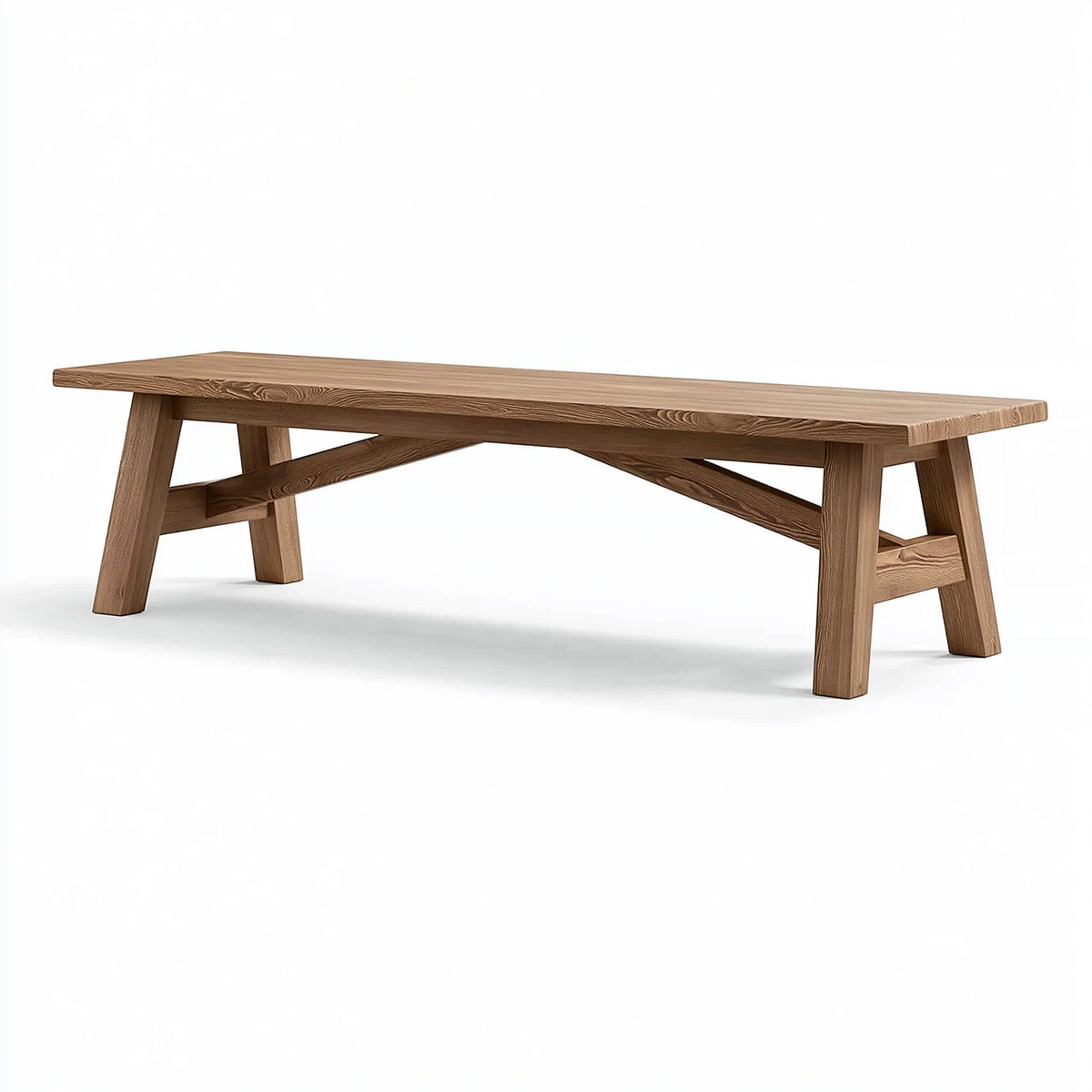 Sitzbank 180 x 35 x 45 cm aus Holz Naturbraun - rustikaler Esszimmerstil