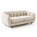 Zweisitzer Sofa 180 x 85 x 78 cm in Creme mit Textilbezug und Holzfüßen - modern