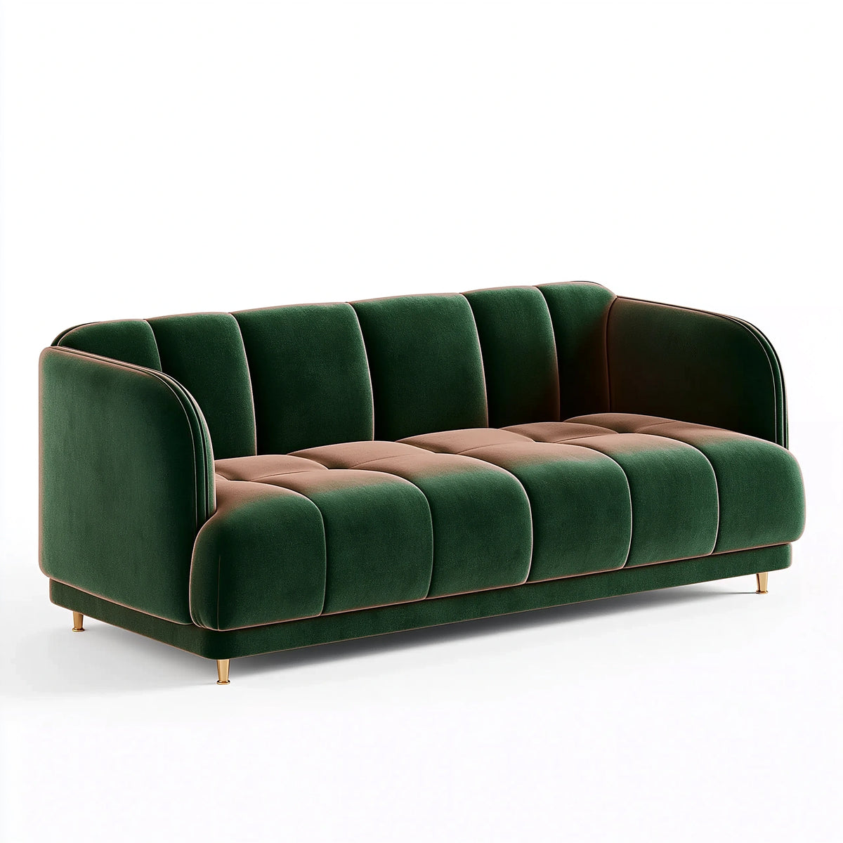 2-Sitzer-Sofa 180 x 90 x 78 cm Samt Dunkelgrün gepolstert Art-Déco-Stil