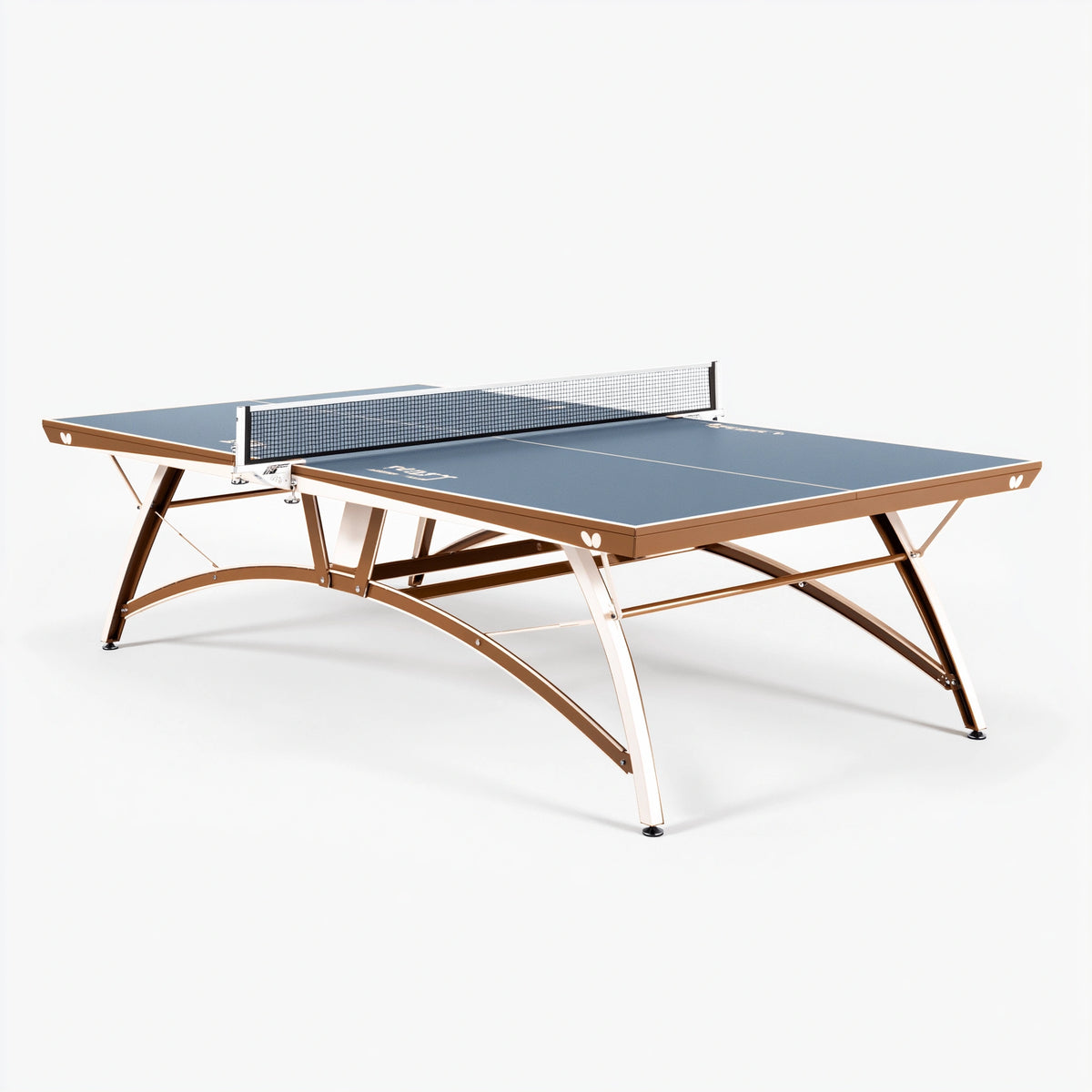 Tischtennisplatte 274 x 152.5 x 76 cm blau braun mit Metallgestell klappbar