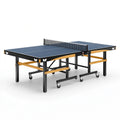 Tischtennistisch 274 x 152.5 x 76 cm Stahl MDF Blau Schwarz fahrbar