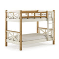 Etagenbett 90 x 200 cm Holz Weiß Natur mit Leiter Landhausstil